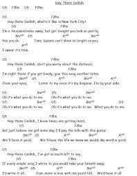 Hey There Delilah Lyrics And Chords Ukulele Chords Songs Guitar Sheet Music