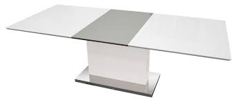 Offering 22,000 sqft of artisanal designs from marquis qsquare's exclusive range of sophisticated furniture and furnishings collection. Alaskan Extendable High Gloss White Gray Dining Table Contemporary Dining Tables By Furniture Import Export Inc Houzz