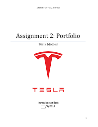 Doc A Report On Tesla Motors Portfolio Tesla Motors