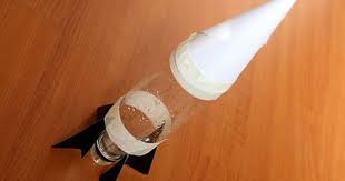 How To Make A Baking Soda And Vinegar Rocket Diy Rocket Rockets For Kids Rocket Craft