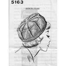 Vintage Crocheted Pillbox Hat Pattern Mail Order Design 5163 L Vintage Knit Crochet Pattern Shop Vintage Crochet Hat Pattern Crochet