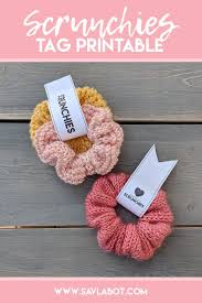 Printable Scrunchies Display Tag Set Velvet Knit Crochet Etsy In 2021 Crochet Hair Accessories Handmade Crochet Crochet Labels