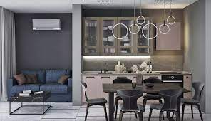 Дизайн гостинной с кухней в квартире