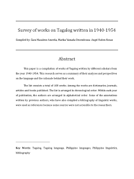 Research paper format tagalog pittsburgh essay. Survey Of Works On Tagalog Written In 1940 1954 Tagalog Language Lexicology