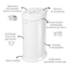 Ubbi Steel Diaper Pail, White, Large : Amazon.sg: Baby Products