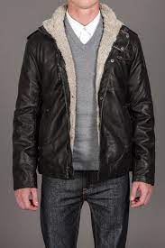 Izod Faux Leather Jacket W Faux Fur Lining Men Casual Leather Jacket Sharp Dressed Man