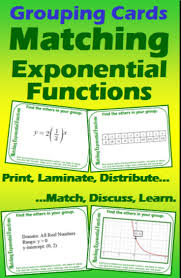 Grouping Cards Matching Exponential Functions Exponential Functions Exponential Coordinates Math