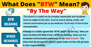 Btw Meaning What Does Btw Mean Useful Text Conversations 7esl Text Abbreviations Meant To Be English Vocab