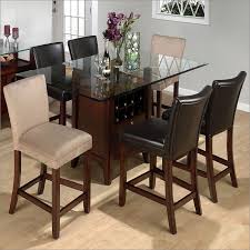 Jofran Carlsbad Rectangle Counter Height Glass Top Storage Table In Cherry Finish Counter Height Table Sets Counter Height Dining Table Dining Table