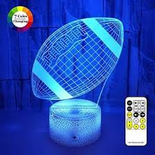 Goodking 3d Led Illusion Lamp Football Night Lights For Kids 7 Colors Changing Nightlight With Usb Powered Touch Remote Control Best