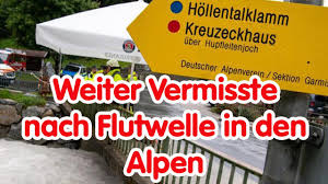 Durch die höllentalklamm (gemeinde grainau) stürzte am montag gegen 15.45 uhr nach starkregen eine flutwelle. Pvw 8u1sganu M