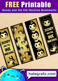 Free Printable Bendy And The Ink Machine Bookmarks In 2020 Bendy And The Ink Machine Party Printables Free Free Printables