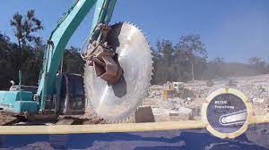 Betek Trenching Block Cutter Excavator Attachement Saw Blade Youtube