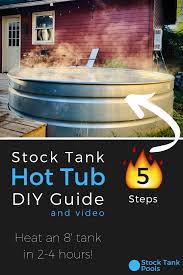 Doing this will improve circulation and heat your water more evenly. How To Turn Your Stock Tank Pool Into A Hot Tub In 5 Easy Steps Stock Tank Hot Tub Tank Pool Stock Tank
