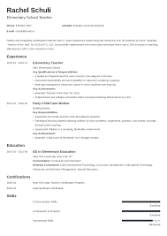 Elementary School Teacher Resume Examples 2021 Skills
