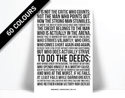 Music & recitation by charles belfor. Theodore Roosevelt Man In The Arena Speech Typographic Etsy Typographic Print Motivational Art Prints Inspirational Quotes Motivation