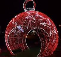 Outdoor Christmas Ornament Light 3D Giant Walk Through Ball Motif Light for  Shopping Mall Decoration