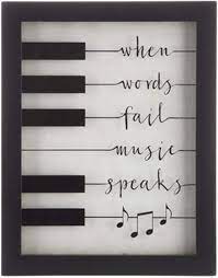 Amazon Com Wisechoice Musical Quotes Wall Decor With When Words Fail Music Speaks Words Engraved 10 Inch L X 8 Inch W Home Kitchen