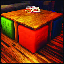 How To Transform Your Outdated Coffee Desk Into A Sophisticated Ottoman Coffee Table With Seating Diy Coffee Table Coffee Table With Stools