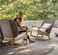 Luxury Modern Teak Outdoor Garden Rattan Furniture Dining Chair Courtyard  Terrace Leisure Waterproof Solid Wood Single Double Sofa