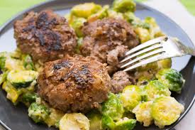 Deftige Low Carb Frikadellen Auf Rahm Rosenkohl Rezept Low Carb Frikadellen Low Carb Gerichte Rezepte Mit Frikadellen