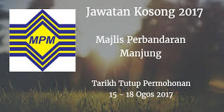 Cara memohon jawatan majlis perbandaran teluk intan. Majlis Perbandaran Manjung Jawatan Kosong Mpm 15 18 Ogos 2017 Majlis Perbandaran Manjung Mpm Calon Yang Sesuai Untuk Mengisi Kekosongan Jawatan M 18th 15th
