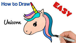 How To Draw Unicorn Head Super Easy And Cute Drawing Unicorn Drawing Cute Drawings Drawings