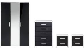 Black and white is a great combination. Buy Habitat Broadway Gloss 4 Piece Wardrobe Set Black White Bedroom Furniture Sets Habitat