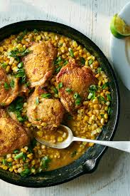 One Pan Chicken Thighs With Coconut Creamed Corn Recipe Nyt Cooking In 2020 Pan Chicken Thighs Nyt Cooking Recipes