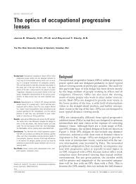 pdf the optics of occupational progressive lenses