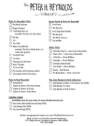 Free judy moody and stink printables : Peter H Reynolds On Twitter Here S An Updated Checklist Of My Books Collaborations With My Twin Brother Fablepaul As Well As Susanverde Alisonmcghee Missamykr More Info At Https T Co 3bd3op85qy Https T Co Amwev6dmhf