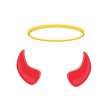 Me estoy refiriendo, por supuesto, al signo de el diablo, el diablo con cuernos, también conocido como el signo del il cornuto y como diabolicus. Ilustracion Vectorial De Angel Y Diablo Simbolos Concepto Aureola Santo Y Cuernos Rojos Ilustraciones Vectoriales Clip Art Vectorizado Libre De Derechos Image 51954864