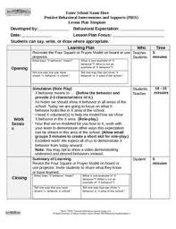 Pbis Lesson Plan Template Pbis Lessons Lesson Plan Templates Pbis