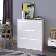 Features two drawers with high sides for file folders and a smaller accessory drawer for holding all your odds and ends. Buy Yitahome 3 Drawer Lateral File Cabinet With Lock Metal Stainless Steel Wide Lateral Filing Cabinet For Legal Letter A4 Size Office Organizer Storage Cabinet White Online In Indonesia B08xypkpsc