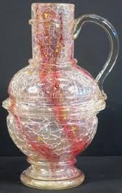 Vase Pichet En Verre Craquele Realise En 1885 Par Ernest Baptiste Leveille 1841 1913 Et Francois Eugene Rousseau 1827 18 Art Glass Vase Glass Art Glass Vase