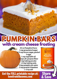 Don't let it go to waste! Tried And True Recipes Recipe Here Https Www Lovefromtheoven Com Pumpkin Bars With Cream Cheese Frosting Easy Pumpkin Bars With Cream Cheese Frosting Facebook