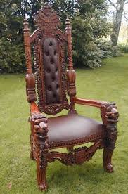 Carved Huge Carved Gothic King Lion Dining Chair Carver Dining Chairs Interior Design History Carving