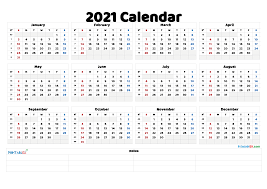 Free printable calendar printable monthly calendars. Free Printable 2021 Yearly Calendar 2021 Free Printable