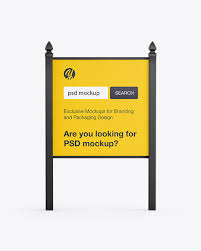 Exterior round wall sign mockup based an a real photo by drew beamer. Download Yard Sign Mockup Psd Free Png