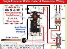How To Wire Single Element Water Heater And Thermostat In 2020 Water Heater Thermostat Water Heater Thermostat Wiring