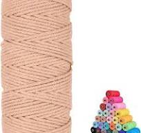 FLIPPED 100% Natural Macrame Cord,3mm x109 Yards Macrame Cords Colored  Cotton Macrame Rope Craft Cord for DIY Crafts Knitting Plant Hangers  Christmas ...