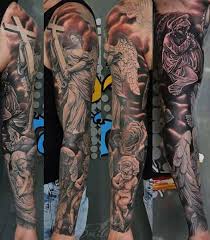 Top 73 religious sleeve tattoo ideas 2021 inspiration guide for the faithful and devoted, these sleeve designs radiate a divine spirit. Top 73 Religious Sleeve Tattoo Ideas 2021 Inspiration Guide