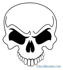 Transform this simple skull drawing: Printable Skull Stencil Novocom Top