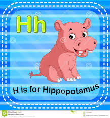 Flashcard Letter H Is For Hippo Stock Vector Illustration Of Flashcard English 107284894