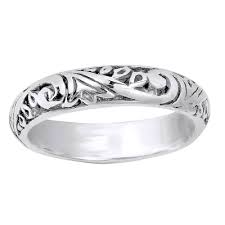 Filigree Wedding Band Ring For Men's 14K White Gold Plated Sterling Silver Sz 10 | eBay