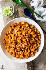 Spicy Sweet Potato Salad Recipe In 2020 Salad With Sweet Potato Sweet Potato Salad Recipe Sweet Potato