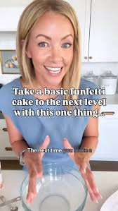 @christinatosi forever 🎂 👸 Her birthday crumbs are the ultimate  game-changer for a classic Funfetti Cake. , I layer them between my cake  layers and add more