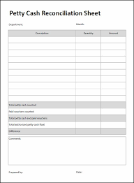 Obtain a daily reconciliation form on which to document the cash. Petty Cash Reconciliation Sheet Double Entry Bookkeeping