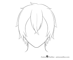 Anime Boy Black And White Outline How To Draw Anime Male Hair Step By Step Animeoutline In 2020 Manga Hair How To Draw Hair Anime Boy Hair