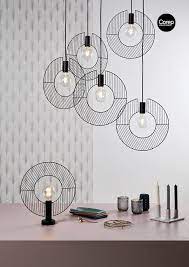 Suspension Et Lampe Helios En Metal Filaire Equipees De Cable Textile Pour Plus De Renseignements Sur Nos Produits Et P Trendy Lighting Interior Indoor Lamp